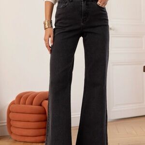 Chic Black Wide Leg Jeans